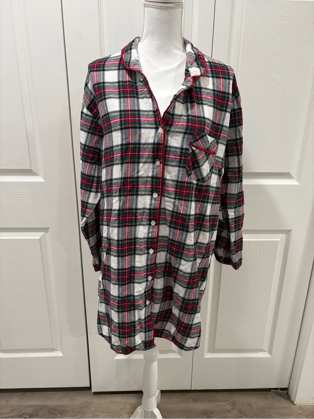 Charter Club Red, Green & White Plaid Button Shirt
